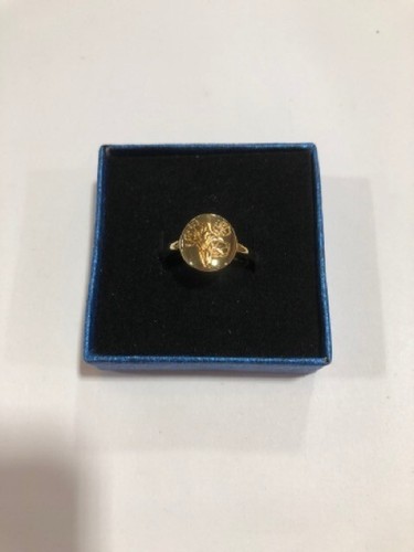 100 WOMEN'S 18K GOLD PLATED RING, ENGRAVED SIGNET RING, ADJUSTABLE - Picture 8 of 8