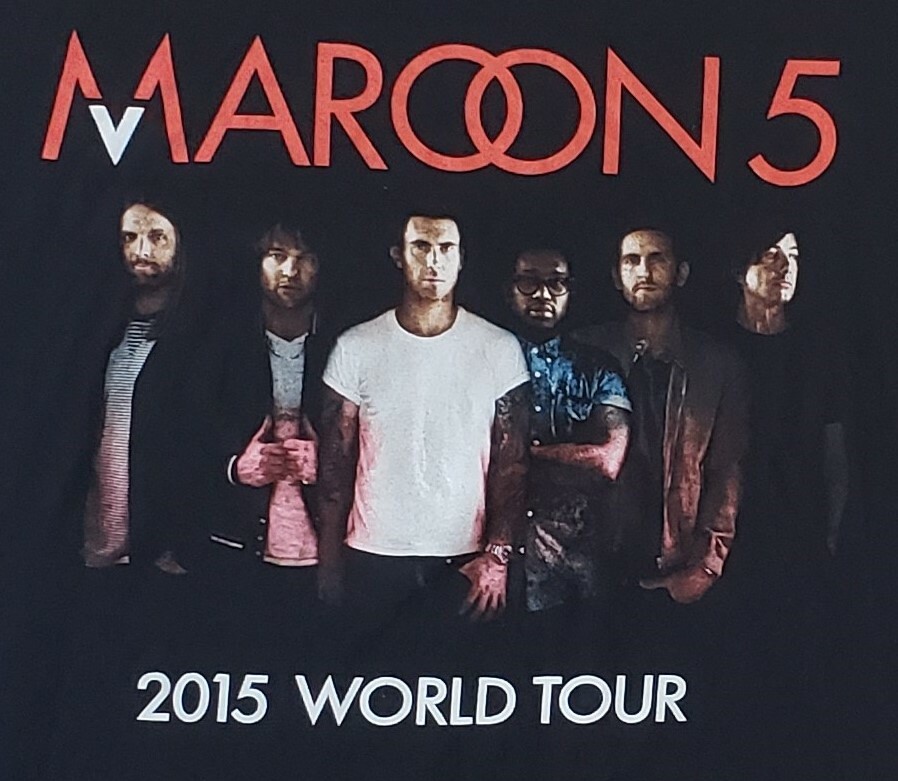 MAROON 5 World Tour 2015 Size Large Black T-Shirt | eBay UK