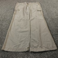 VTG No Boundaries Pants Womens 19 Beige Cargo Baggy Wide Leg Skate Rave NOBO Y2K