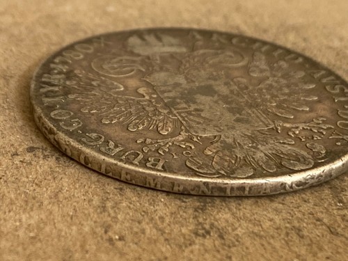 1780 I.C.-F.A. Austria Hungría Burgau 1 Thaler Moneda Plata Teresa (JD47) - Imagen 3 de 9