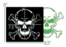 8"x8.5" Plastic Stencil - Skull Crossbones (SY381) (You Pick The Color)*****