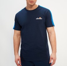 Image of Ellesse Crotone Tee Mens - Crew T-Shirt 100% Cotton - Navy - Black Friday Sale
