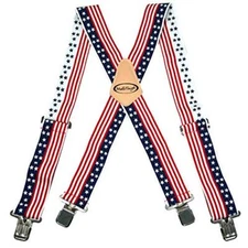 MELOTOUGH Mens Suspenders 2" Full Elastic Braces X Shape with Strong Clips  Usa