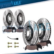 Front & Rear Drilled Rotors + Ceramic Brake Pads for 2015-2021 Volkswagen Passat