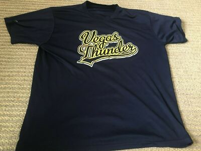 VINTAGE Las Vegas Thunder 8 Shirt Adult 2XL XXL Navy Blue Mens 