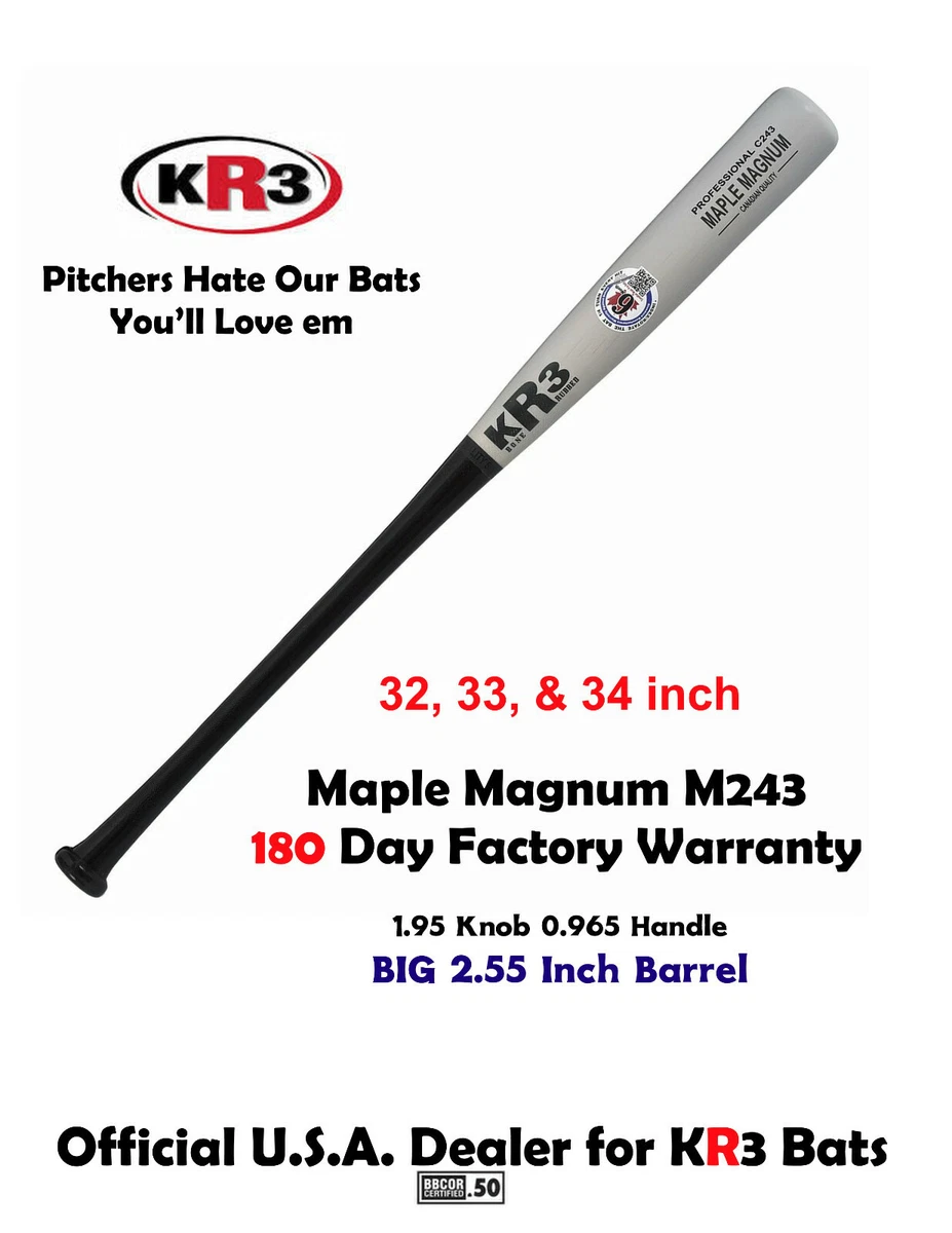 KR3 C243 34 inch NEW Maple Magnum Composite Wood Baseball Bat 180