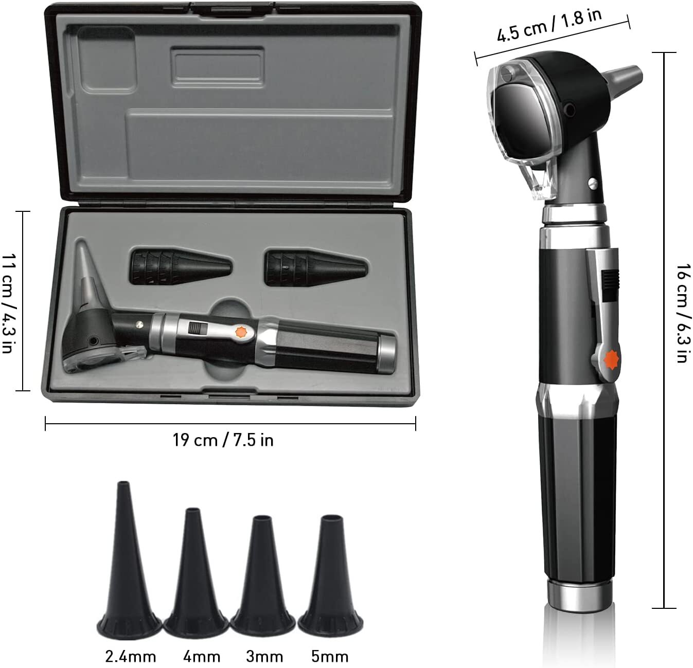 Professional Otoscope Ear Scope Light Physician ENT Kit Medical