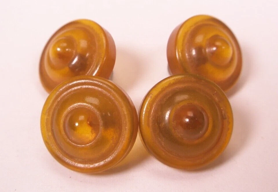 Gemelos caseína de plástico naranja doble cara vintage celuloide baquelita d73 Foto 3 de 4