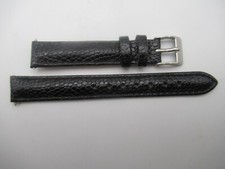 13MM Lizard Embossed Calfskin Ladies Black Watch Band