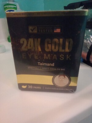 24k Gold Collagen Eye Masks - 30 Pairs - Exp 3/26 - New/Sealed  E7C