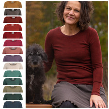 Jalfe Wollshirt Damen Shirt reine Schurwolle Wolljersery Wolle melange Naturmode