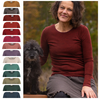 Jalfe wool shirt women's shirt pure new wool wool jersey wool melange natural fashion
