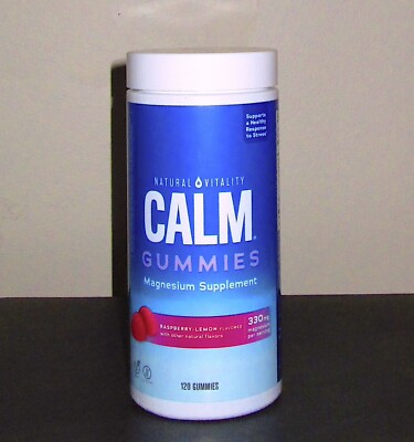 Natural Vitality-Calm Vegan Gummies Magnesium Supplement-Raspberry Lemon Flavor