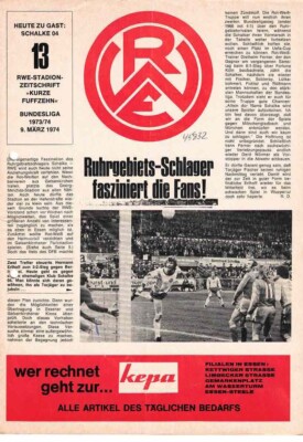 Football programme booklet 73/74 Liga Red White Essen-FC Schalke 04