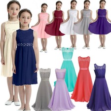 Kinder Mädchen Kleid Party Prinzessin Spitze...