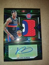 JALEN DUREN 2022 PANINI OBSIDIAN ROOKIE AUTO AUTOGRAPH PATCH CARD #06/25!