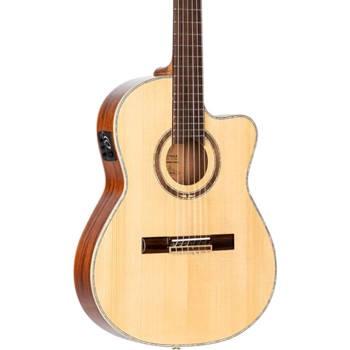 Классическая гитара Ortega RCE138-T4 Performer серии Thinline AE, столешница из массива ели