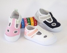 OCCHIETTI bimba (19-26) scarpine in tela leggere casa asilo bianche rosa blu