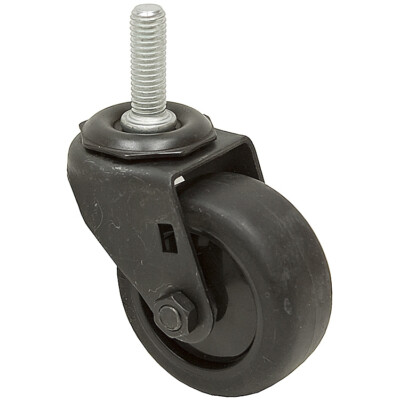 3x1-1/4 Threaded Stem Caster Soft Rubber On Plastic Wheel, Stem 1-3363 