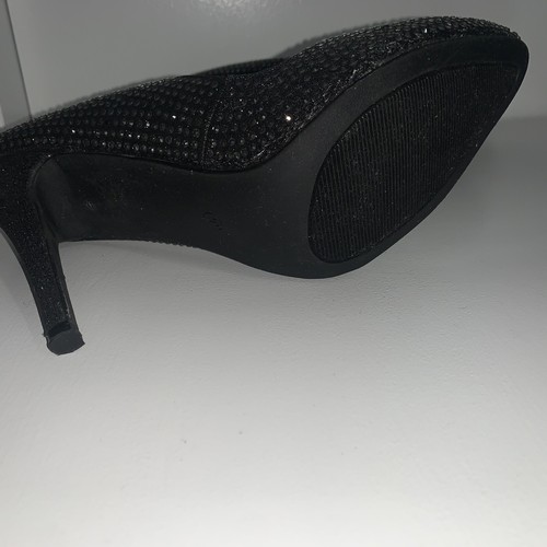 Black Kiss & Tell Heels with Rhinestones Size 10 - Picture 5 of 6