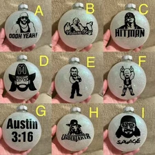 Handmade "Wrestling, undertaker, Steve Austin" Christmas Ornament!