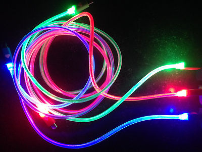 LED GLOW light usb data sync charger cable FOR iPhone X 8 7 6 plus 5s iPod nano