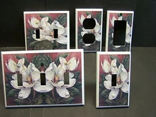 MAGNOLIA FLOWERS   #1  IMAGE LIGHT SWITCH COVER PLATE OR OUTLET