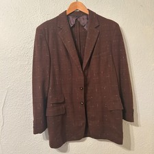 True Vtg 1950s Mens Brown Sport Coat Atomic Fleck Jacket Rockabilly Wool Blazer