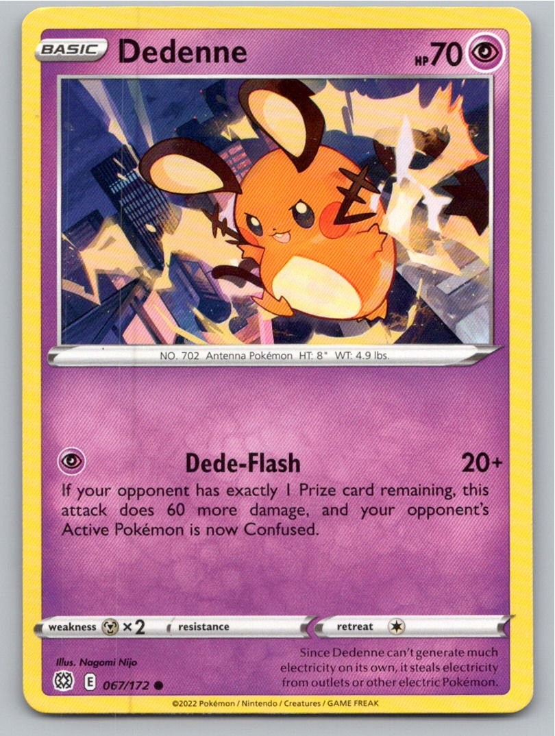 2022 POKEMON DEDENNE BRILLIANT STARS 067/172 C NM A71454 FREE S&H