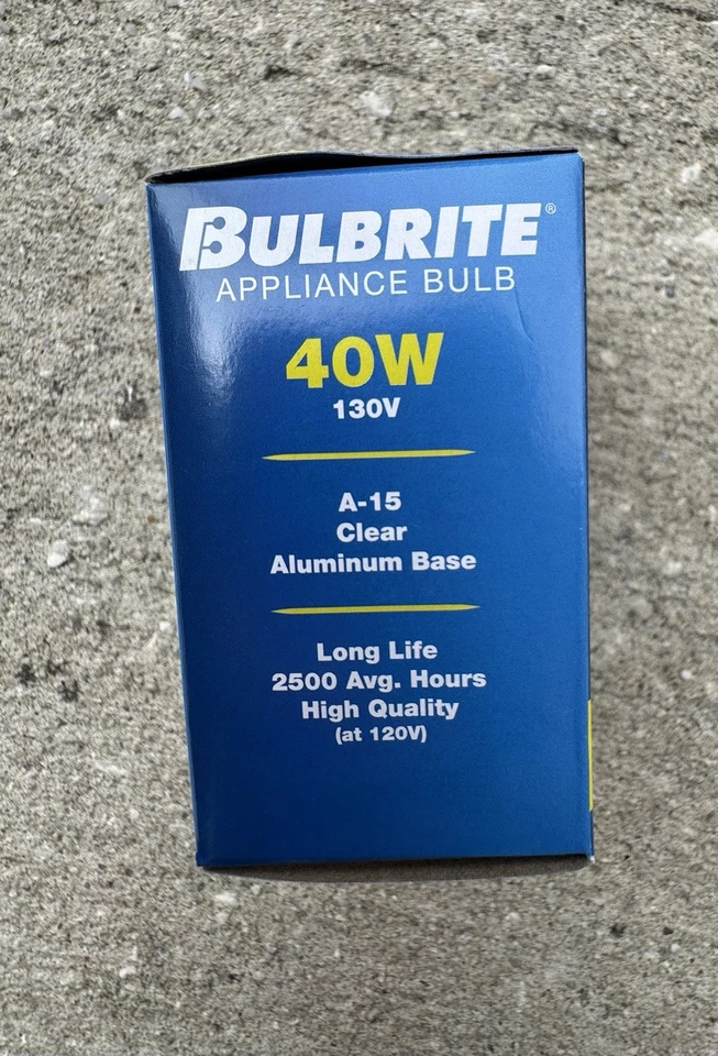 NEW Bulbrite Appliance Bulb 40w Clear A-15 40A15C 2500 Hours - Image 3 of 4