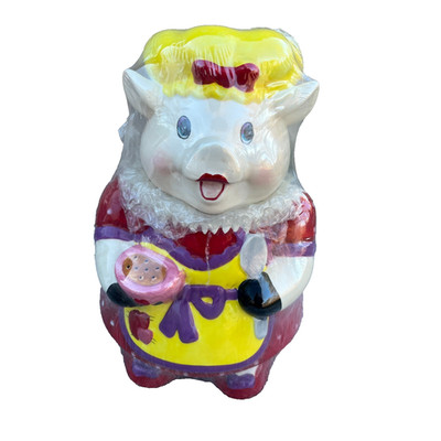 Vintage American Ceramic Pig Cookie Jar With Lid NWT