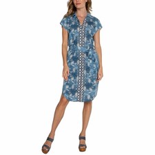 NWT Liverpool Shirt Dress in Chambray Floral - L