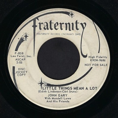 John Gary - Little Things Mean A Lot / Ever Since I Met Lucy  - Promo - G8100z