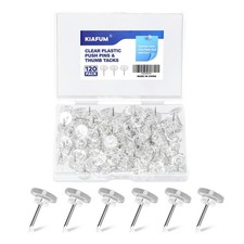 120 Count Clear Push Pin Tacks Premium Steel Thumb Tacks Office Wall Pins Office