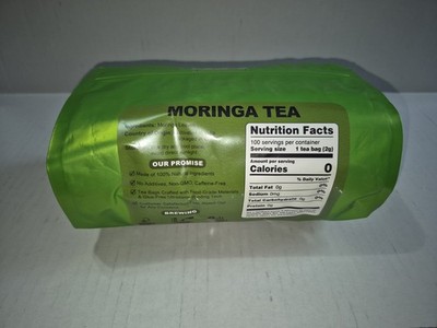 Moringa Tea Bags Mega Pack (100) Organic All-Natural - Caffeine-Free Herbal Tea
