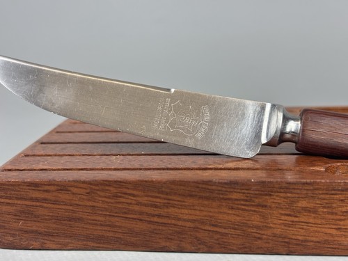 Vintage Teak Holz 6x Messer Set Englisch Sheffield Design Edelstahl In Holzblock - Bild 7 von 9