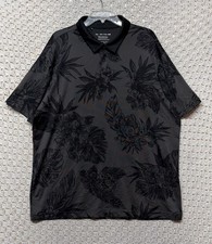 Under Armour The Playoff Golf Polo Shirt Mens 2XL Black Gray Floral Performance