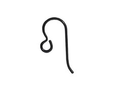 TierraCast Black Niobium Earwires Pair Loop, Sensitive Hypoallergenic Earrings