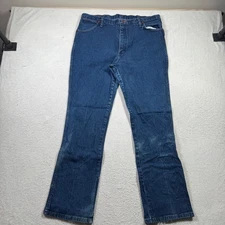 Wrangler Men's Jeans 38x32 Bootcut Dark Wash Denim Workwear Stable Farm Wear