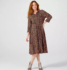 Dannii Minogue Crinkle Shirt Dress Leopard New Size 6