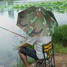Rainproof Umbrella Head Mounted Sunshade Hat Umbrella Nylon Material Portable