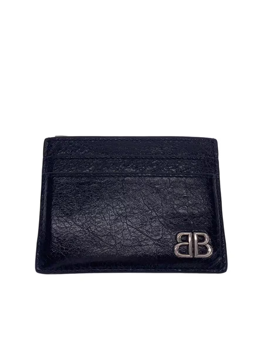 BALENCIAGA Men's Leather Card Case in Black