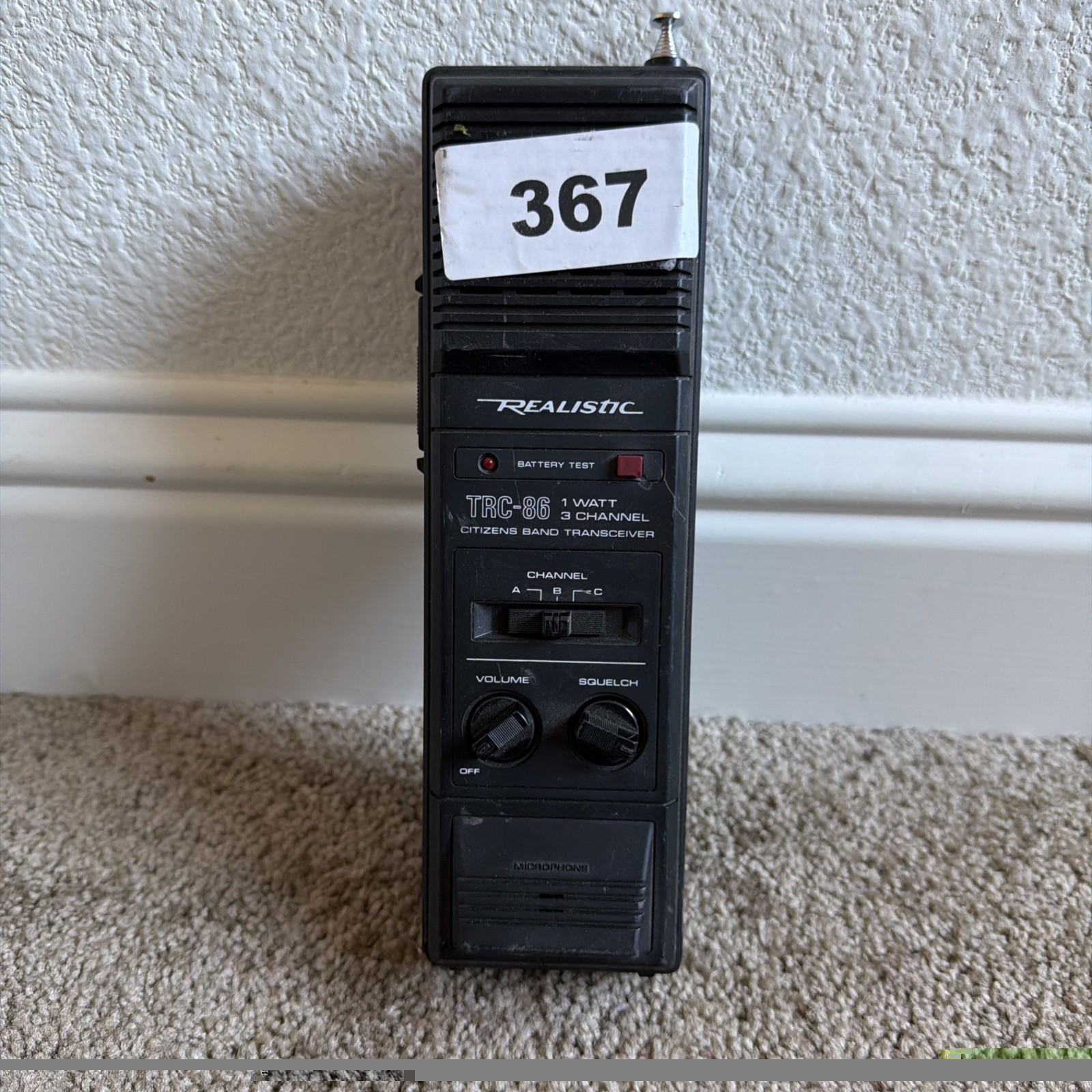Realistic TRC-213 3-channel Citizens Band (CB) Transceiver