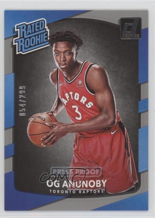 2017 Panini Donruss Rated Rookies Press Proof Silver 54/299 OG Anunoby #178 14sx