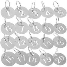 20 Pcs Stainless Steel Number Tags Key Tags For Organizing Keys And Luggage
