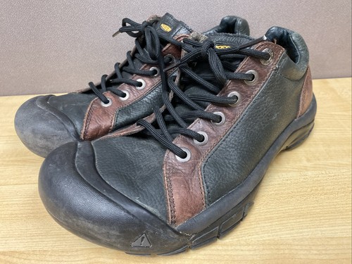 Keen Briggs braun schwarz Leder Freizeit Wandern Trail Sneaker Schuhe Herren Größe 9,5