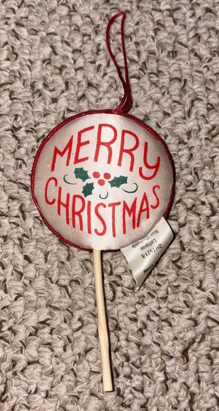 Hallmark Swirly Lollipop Fabric Christmas Ornament 1985 NOS 