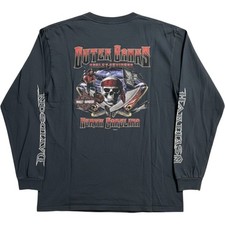 Harley-davidson Long-sleeve T-shirt Outer Banks Obx Pirate Skull Graphic Sz L Harley-davidson Long-sleeve T-shirt Outer Banks Obx Pirate Skull Graphic Sz L