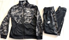 Boy's/KIDS NIKE-TOP/BOTTOM SET Size 6-7 BLACK/GRAY-poly-kids