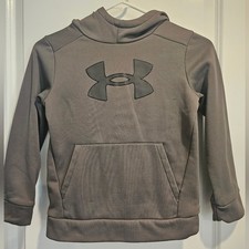 Under Armour Kids Youth szS Hoodie Gray Loose Fit Pockets Sporty Spring Fall